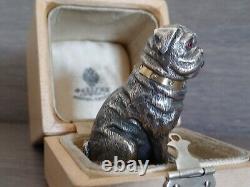 Imperial Antique Russian Silver Dog Jeweled Eyes And Neck