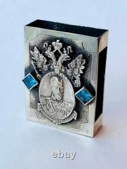 Imperial Antique Russian Sterling Silver 84 Matchstick Case Nicholas II 41.9gr