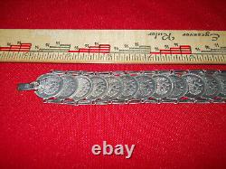 Imperial Romanov Unique Antique Dress Coin Silver Kopek Bracelet 1904