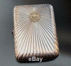 Imperial Russian 84 Silver Cigarette Case With Ruby Button Circa 19th Century