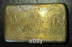 Imperial Russian 84 Silver Goldwashed Tabatiere Snuff Box. St. Petersburg