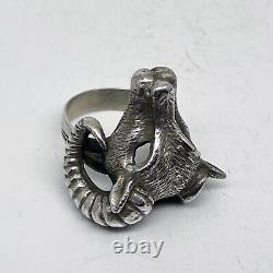 Imperial Russian 84 Silver Ring One Horned Ram