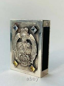 Imperial Russian Antique Sterling Silver 84 Matchstick Case Bogdan Khmelnitsky