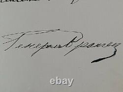 Imperial Russian Army Baron General Pyotr Nikolayevich Wrangel Signed Document