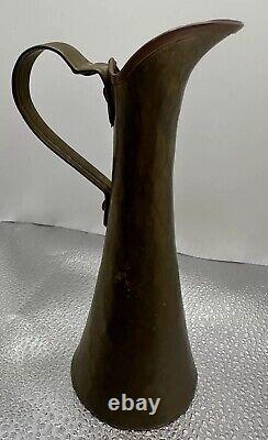 Imperial Russian Brass Hammered Ewer 6 Moscow Brass Factory Antique MCM gift