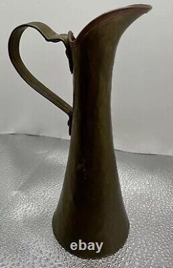 Imperial Russian Brass Hammered Ewer 6 Moscow Brass Factory Antique MCM gift