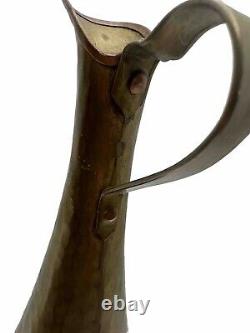 Imperial Russian Brass Hammered Ewer 6 Moscow Brass Factory Antique MCM gift