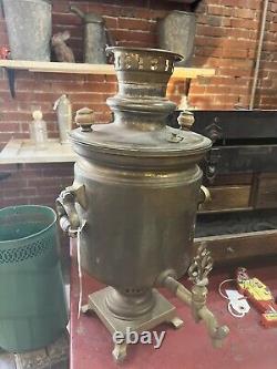 Imperial Russian Brass Samovar 1850 Coffee Urn Antique