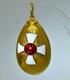Imperial Russian Faberge Era Gilt Silver Enamel Easter Egg Fob By Feodor Lorie