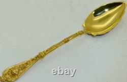 Imperial Russian Faberge gilt silver, enamel caviar spoon c1880's by Erik Kollin