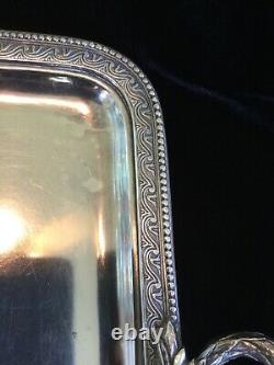 Imperial Russian / Polish Large Silver plated antique serving tray