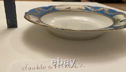 Imperial Russian Porcelain Dinner Bowl From 1901 Alexandrinsky Turquoise Service