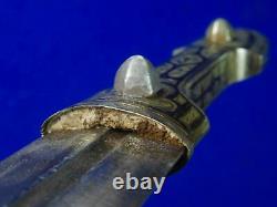 Imperial Russian Russia Antique WW1 Silver Kindjal Fighting Knife with Scabbard
