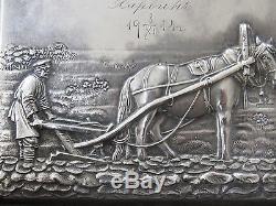 Imperial Russian Silver 84 Rare Plaque By Ivan Khlebnikov