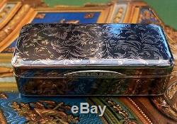 Imperial Russian Silver Niello 84 Snuff Box, Circa 19th Century, Moscow