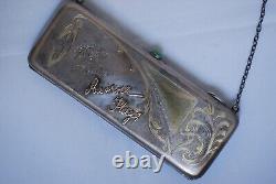 Imperial Russian Sterling 14k Rose Gold Ladies Evening Purse, Old Coin Inside
