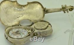 Imperial Russian WWI officer award silver Omega Digital seconds watch&Violin box