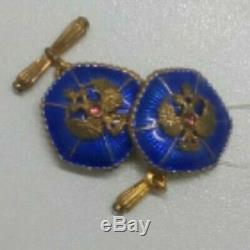 Imperial Russian silver sterling Faberge design cufflinks rare Royal