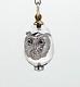 Important Imperial Russian Platinum And Gold Rock Crystal Owl Egg Pendant