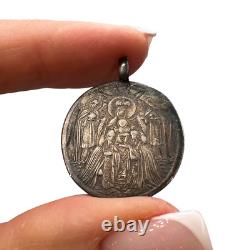 Jewelry Pendant Silver 84 Saint Barbara Marked Antique Imperial Christian