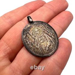 Jewelry Pendant Silver 84 Saint Barbara Marked Antique Imperial Christian