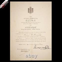 King Peter I Yugoslavia Serbia Royal Signed Document Manuscript Autograph Order