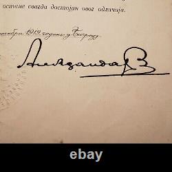 King Peter I Yugoslavia Serbia Royal Signed Document Manuscript Autograph Order