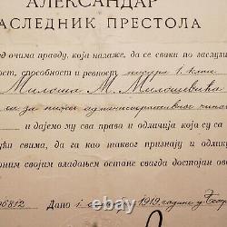 King Peter I Yugoslavia Serbia Royal Signed Document Manuscript Autograph Order