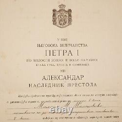 King Peter I Yugoslavia Serbia Royal Signed Document Manuscript Autograph Order