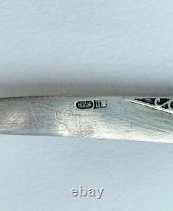 Knife Letter Opener Antique Imperial Russian Sterling Silver 84 Enamel 30.5 gr