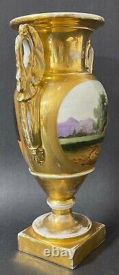 Large Pair Antique 19C Imperial Russian Gilded Porcelain Vases (Gardner)