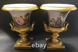 Large Pair of Antique 19C Imperial Russian Porcelain Vases (Gardner)