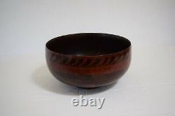 Large antique imperial Large round wood Lacquered Bowl, Russian unique