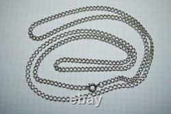 Long Antique Russian Imperial Sterling Silver 84 Jewelry Chain Necklace 30.84 gr