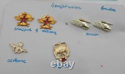 Lot of 20 Vtg Antique Russian Imperial Crest Era Enamel Pin Brooch Patches Badge