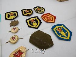 Lot of 20 Vtg Antique Russian Imperial Crest Era Enamel Pin Brooch Patches Badge