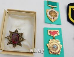 Lot of 20 Vtg Antique Russian Imperial Crest Era Enamel Pin Brooch Patches Badge