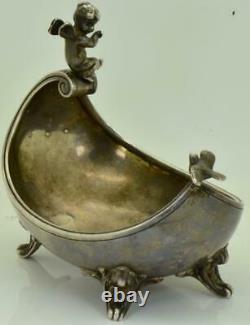 MUSEUM Imperial Russian Faberge award silver&enamel ritual Kovsh ladle c1894
