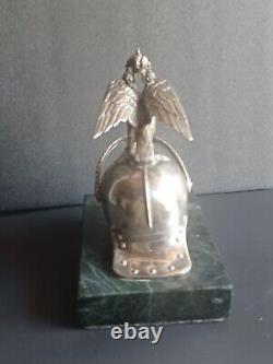 Miniature Sterling Silver Imperial Russian Officers Helmet by Julius Rappoport