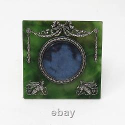 NYJEWEL Imperial Russian Nephrite Photo Picture Frame by Fabergé Silver Master