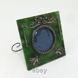 NYJEWEL Imperial Russian Nephrite Photo Picture Frame by Fabergé Silver Master