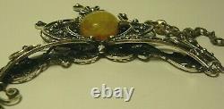Necklace Amber Diamond Rubies Silver 84 Imperial Russian 1910