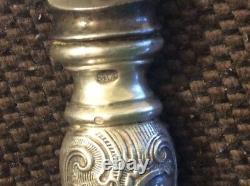 Old Knife Faberge Silver 84 Monogram Russian Imperial Antique Romanov