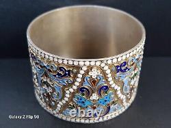 Original Imperial Russian Silver Enamel Napkin Ring
