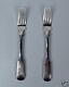 Pair (2) Large Antique Imperial Russian 84 Silver Forks Moscow 1830