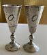 Pair Antique 19thc Imperial Russian Vasily Pulyatky Moscow Silver 84 Vodka Cups