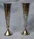 Pair Antique Imperial Russian Silver. 875 25th Wedding Anniv. Champagne Flutes