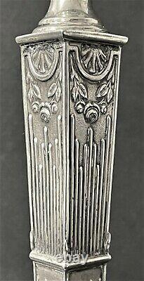 Pair of Antique Imperial Russian 84 Silver Candlesticks (M. Rindin)