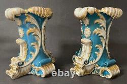 Pair of Antique Imperial Russian Popov Factory Porcelain Vases