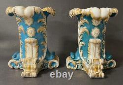 Pair of Antique Imperial Russian Popov Factory Porcelain Vases